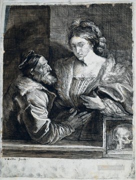  Titian Art Painting - Titians Self Portrait with a Young Woman Baroque court painter Anthony van Dyck